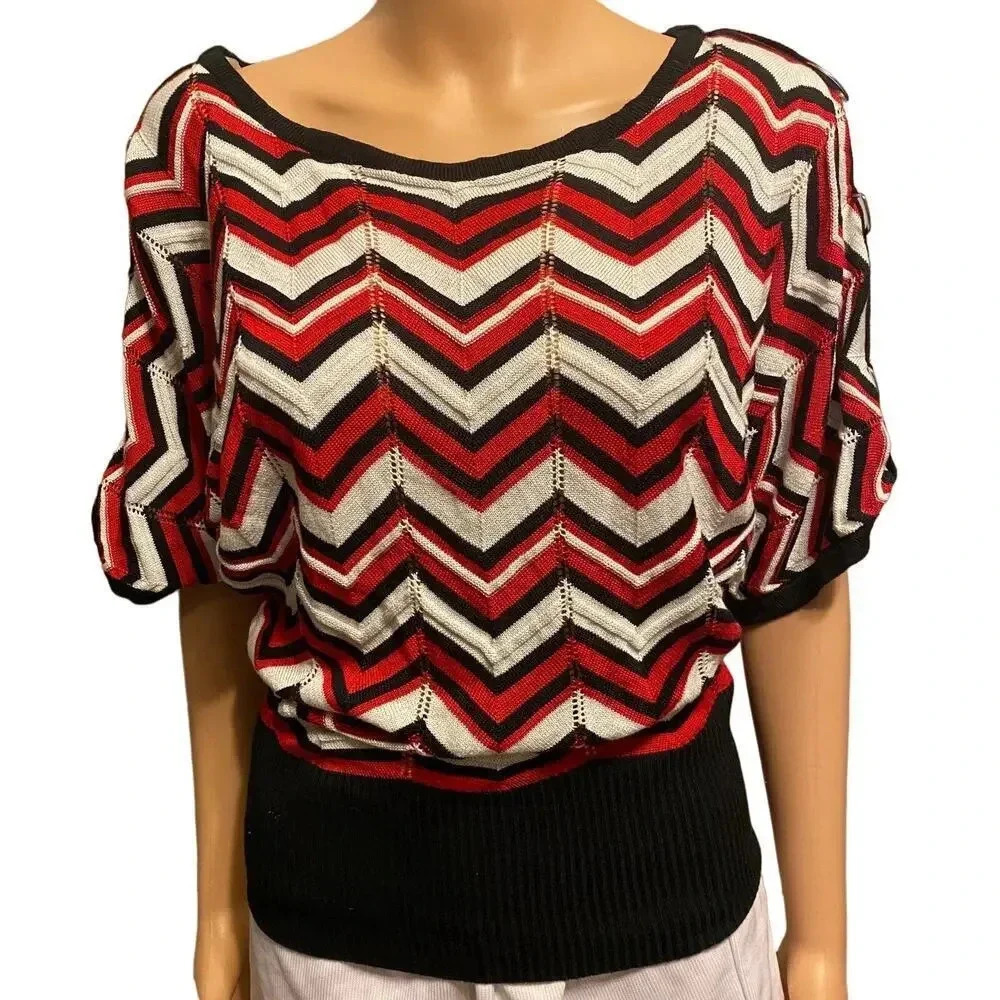 Allegra Y2K Artsy Art to wear Comfortable Multicolor Blouse Top Women Size S